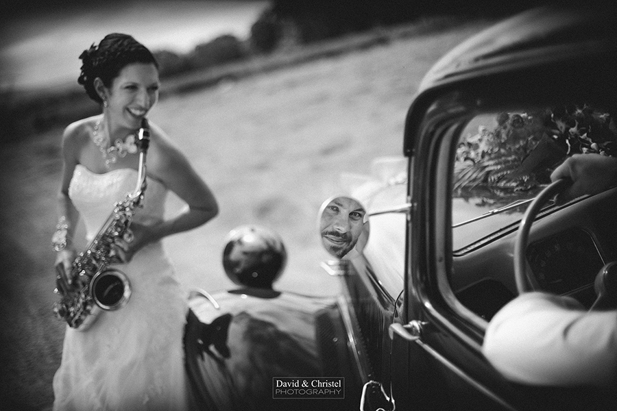 la mariée au saxo photo de couple des mariés a strasbourg